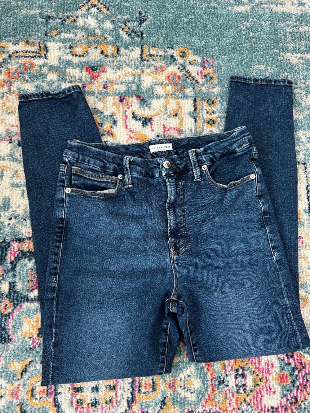 Good American Good Legs Skinny Jeans Size 8/29 Stretch Medium Wash Denim